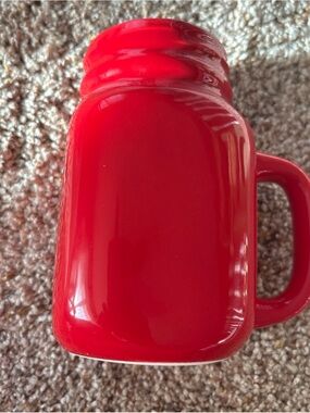 Red Ceramic Mason-Style Mug